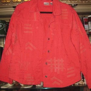 CHICOS EMBROIDERY HOTTEE PINK JACKET SIZE 2 INDIA